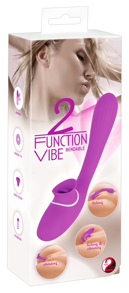 2 Funktion Vibrator Med Tunga - 22 cm - Image 11