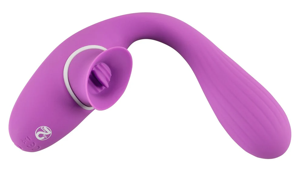 2 Funktion Vibrator Med Tunga - 22 cm - Image 5