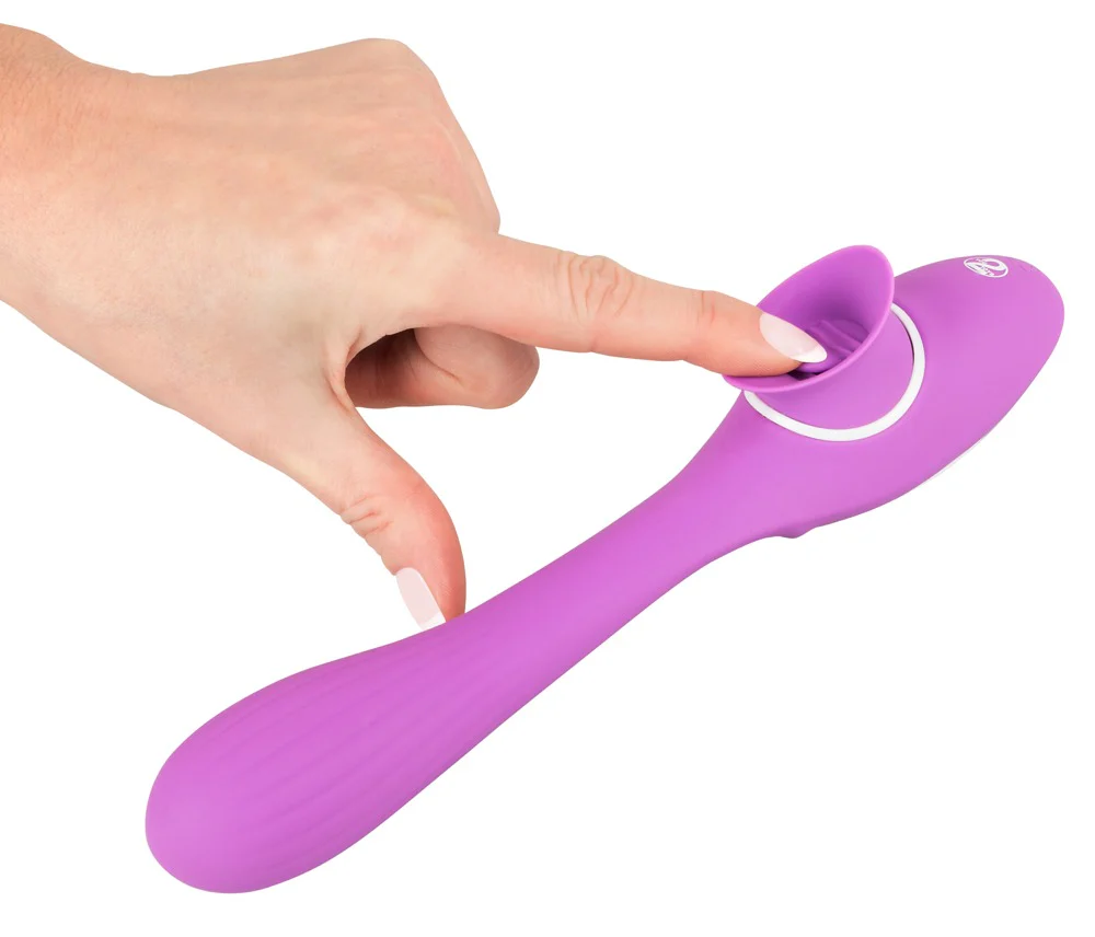 2 Funktion Vibrator Med Tunga - 22 cm - Image 8