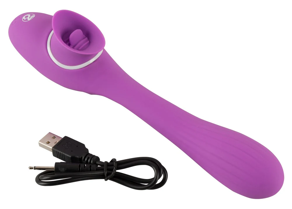 2 Funktion Vibrator Med Tunga - 22 cm - Image 9