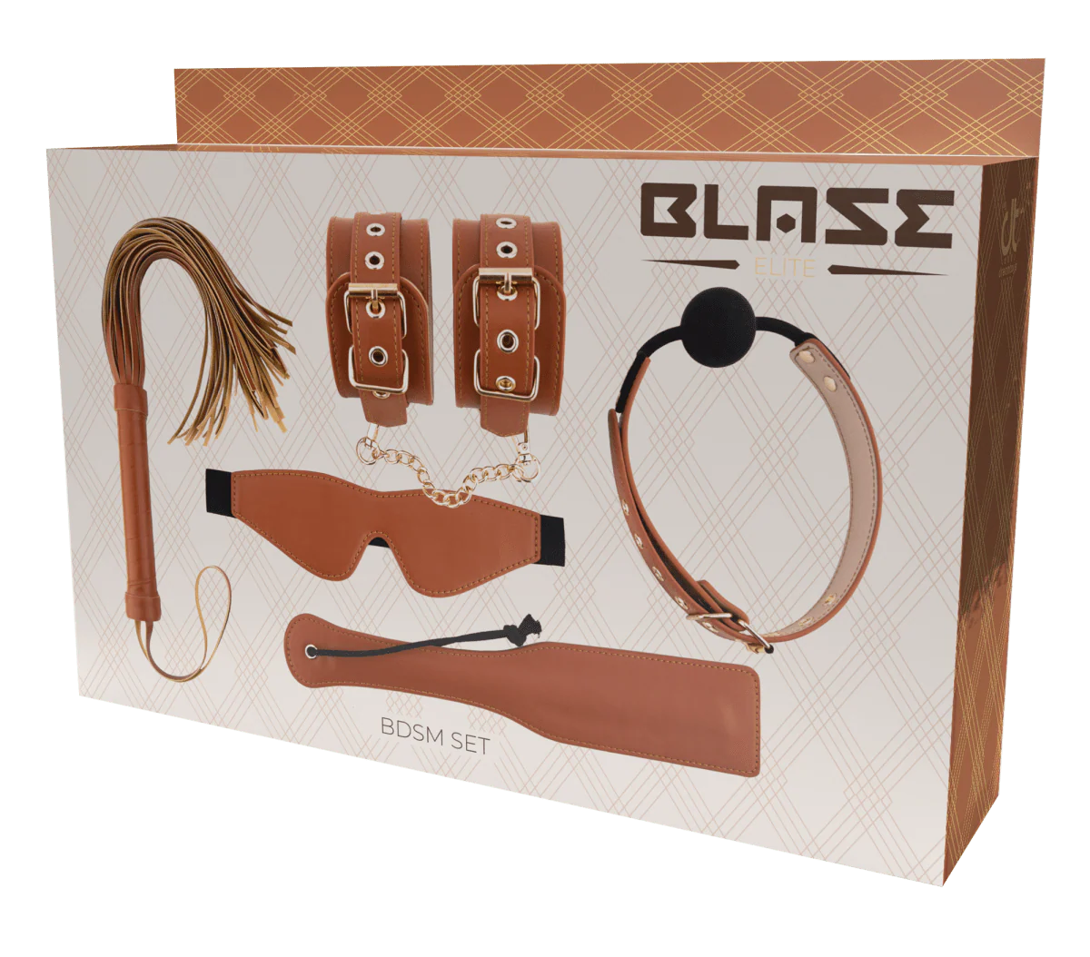 BDSM Set Veganskt Läder Cognac - Image 3