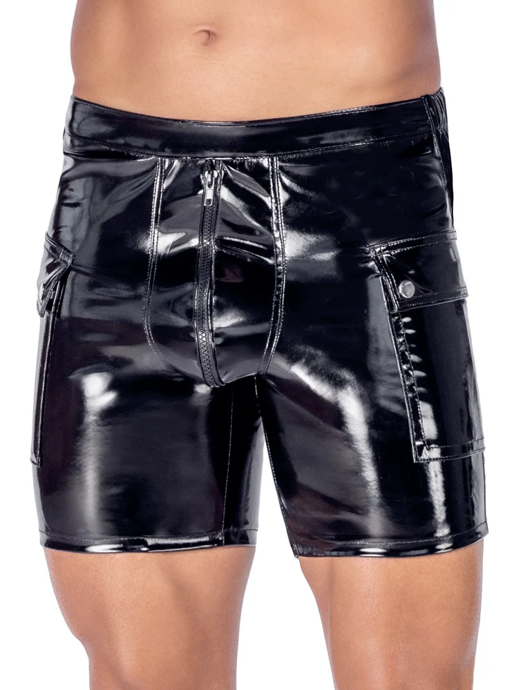 Black Level Vinylshorts med Fickor