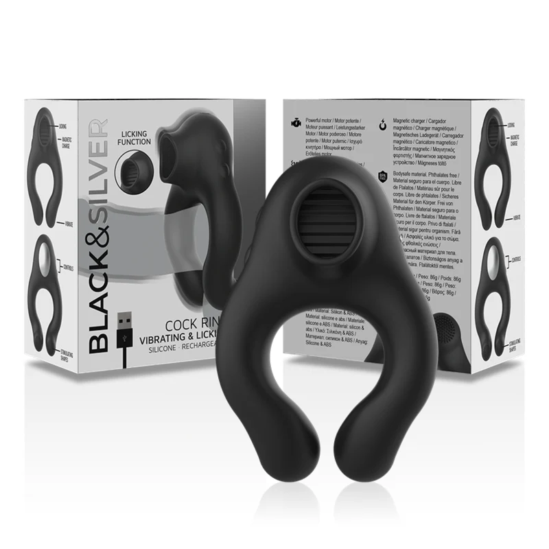 Black&Silver Licking Penisring - Image 5