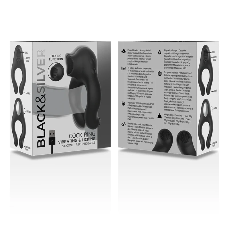 Black&Silver Licking Penisring - Image 7
