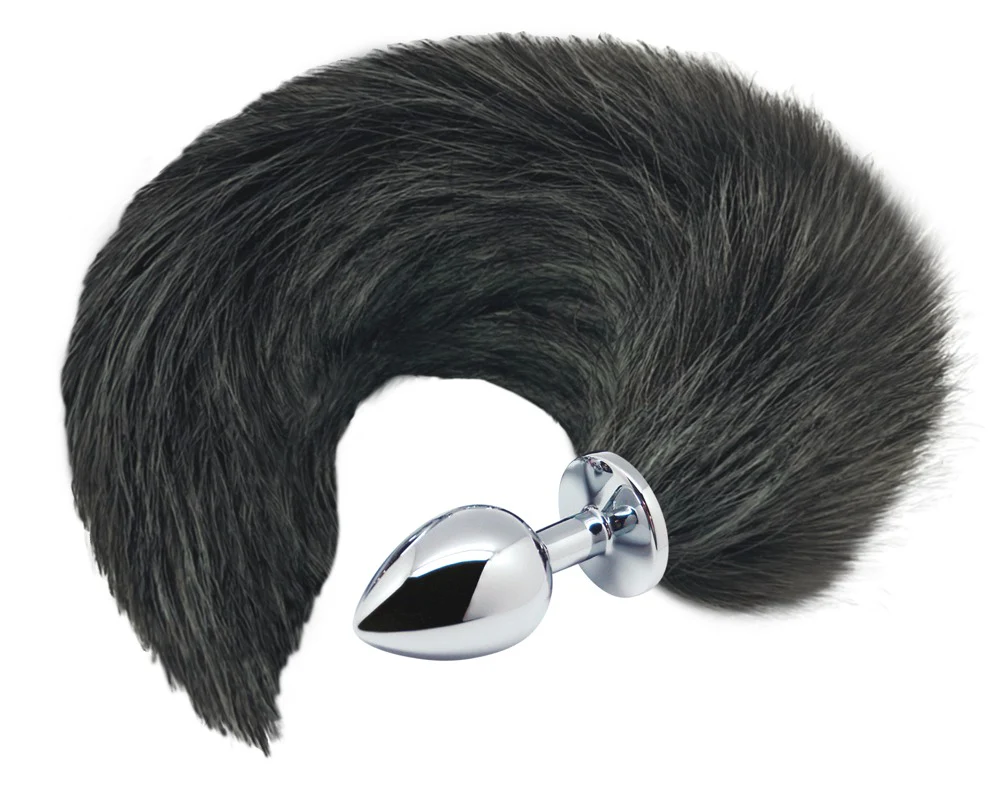 Black & White Fox Tail Plug