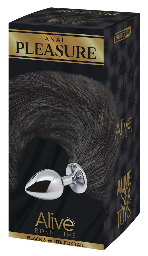 Black & White Fox Tail Plug - Image 3