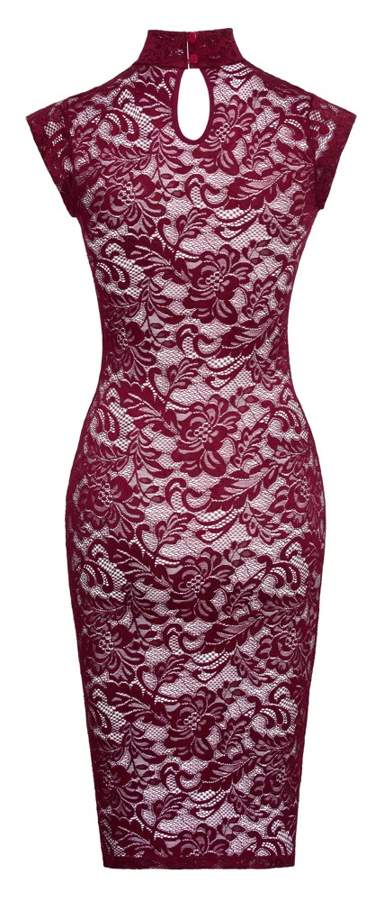 Bordeaux Lace Klänning - Image 4