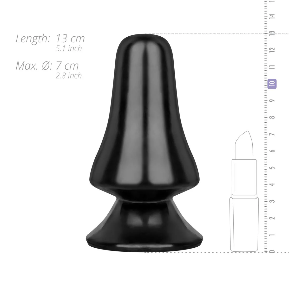 Bred Svart Buttplug 12 cm - Image 5