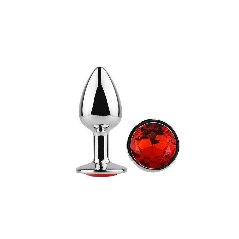 Buttplug Röd Kristall Aluminium