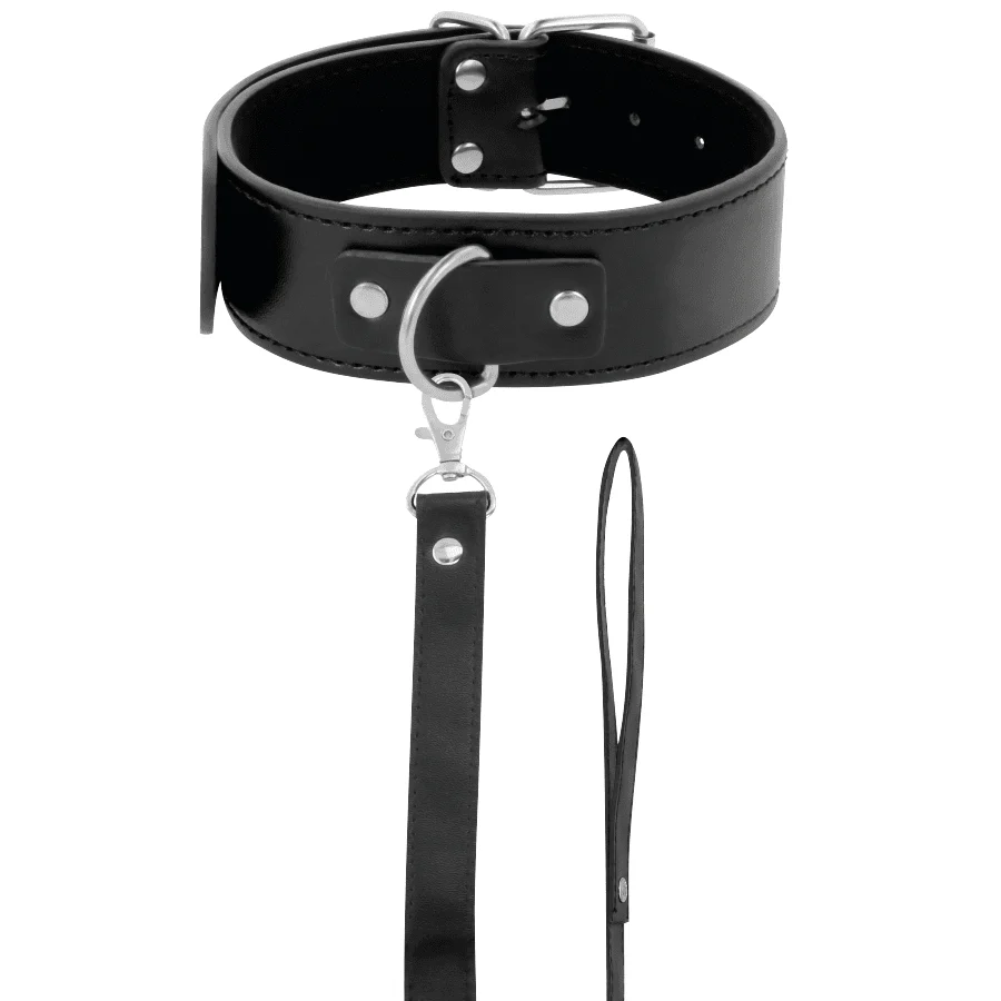 Darkness Halsband med Läderkoppel - Image 4