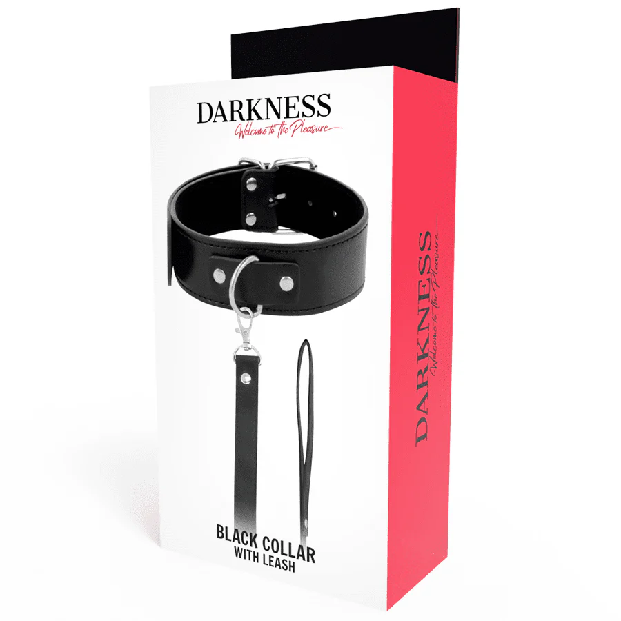 Darkness Halsband med Läderkoppel - Image 5