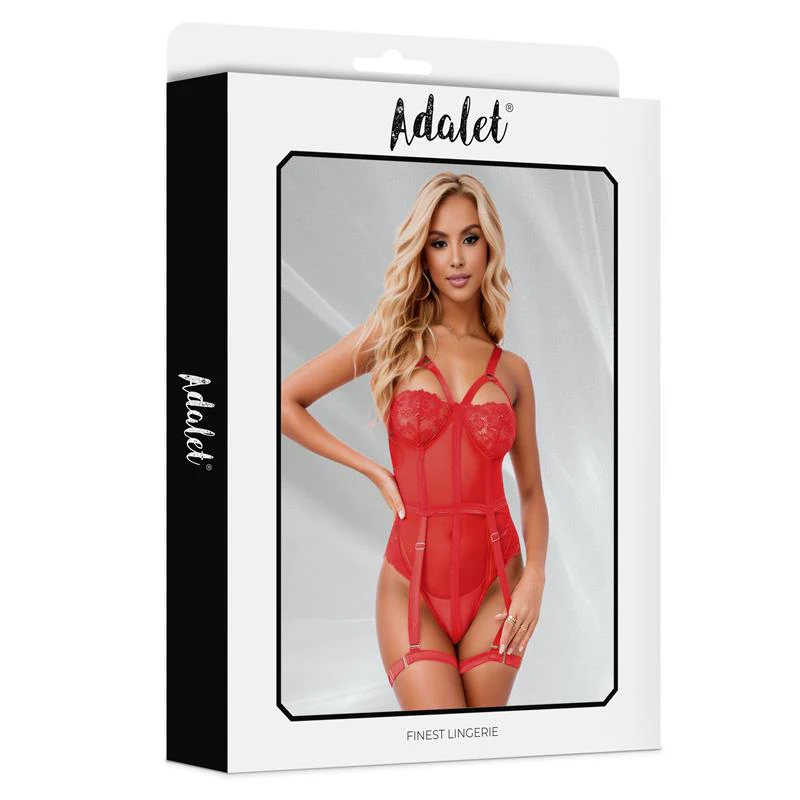 Ellie Röd Teddy med Garter - Image 3