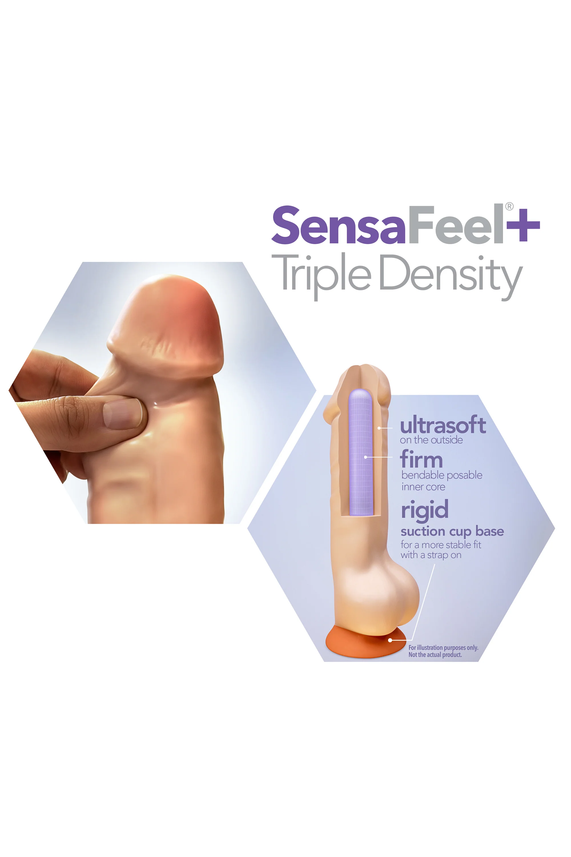 Formbar Dildo Med Trippeldensitet 19 cm - Image 5