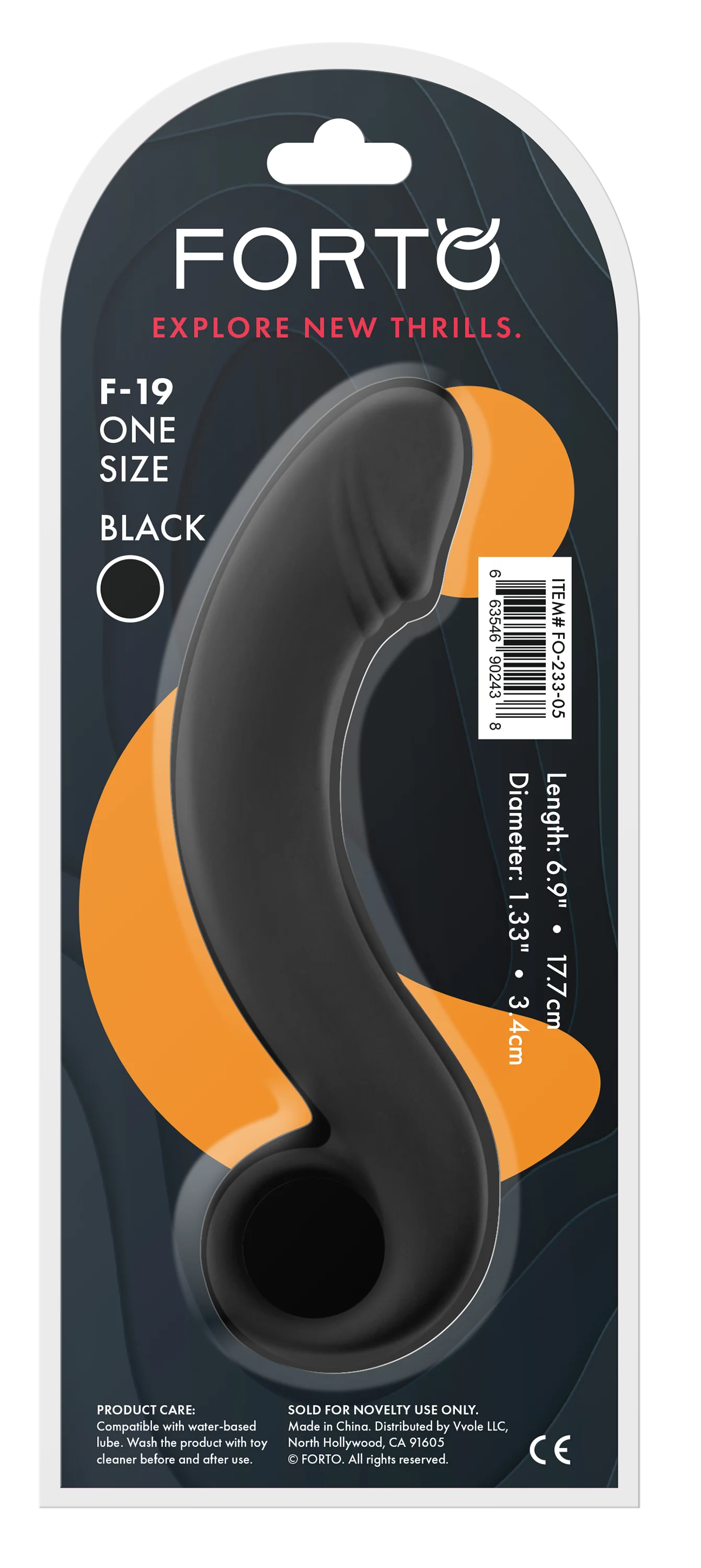 Forto F-19 Böjd Dildo Svart - Image 5