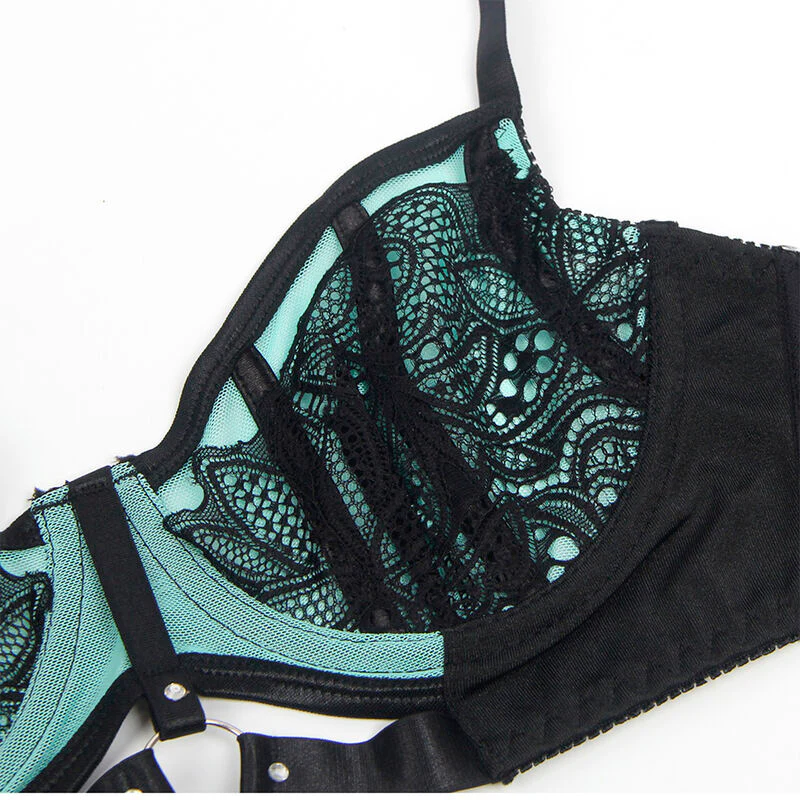 Grön Spets & Mesh BH-set - Image 5