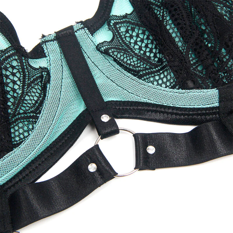 Grön Spets & Mesh BH-set - Image 6