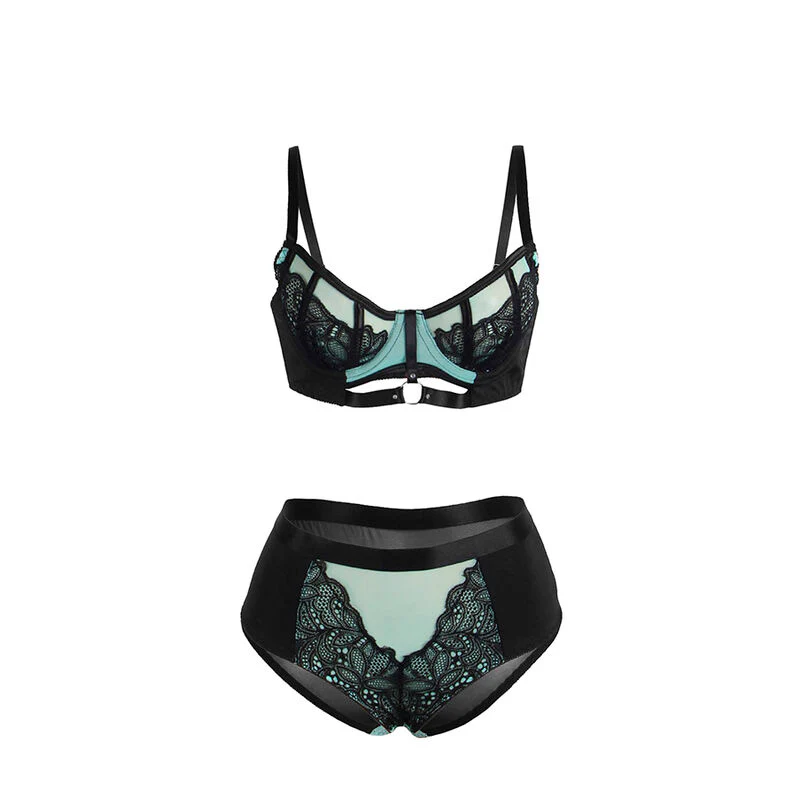 Grön Spets & Mesh BH-set - Image 8