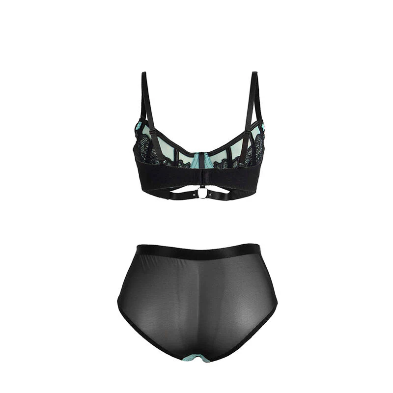 Grön Spets & Mesh BH-set - Image 9