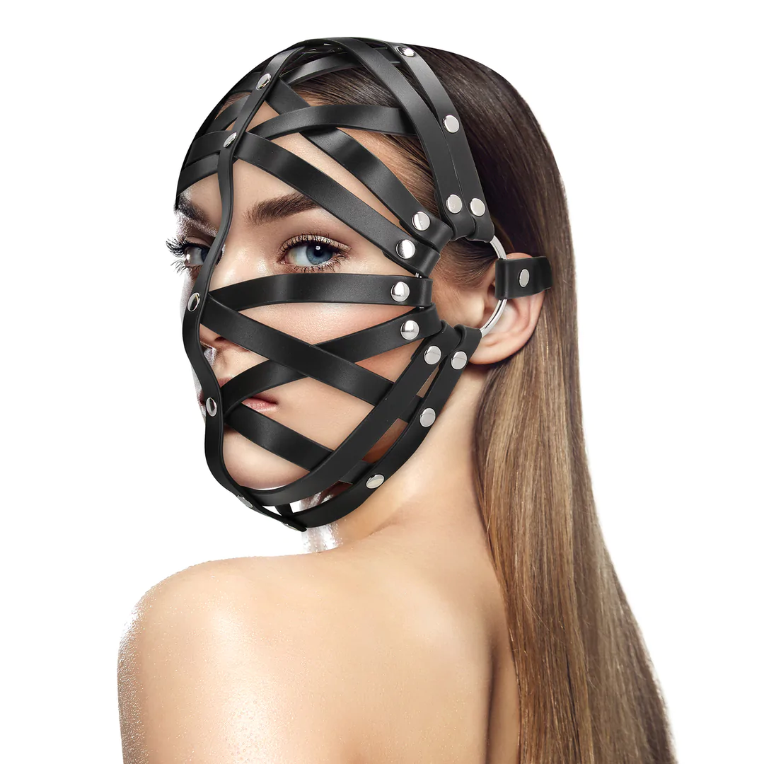 Lädermask med Remmar