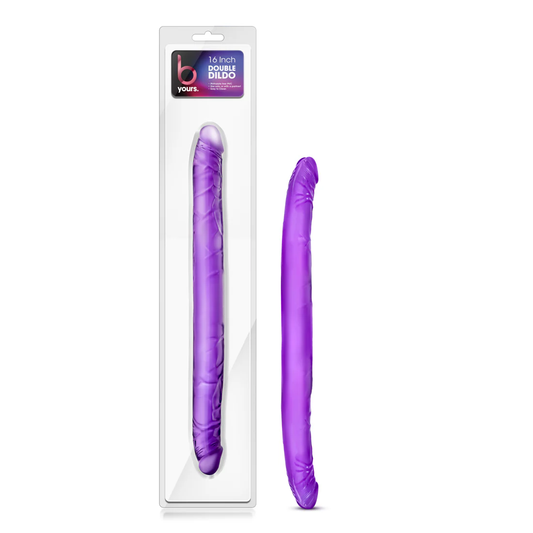 Lila Dubbeländad Dildo 40 cm - Image 3