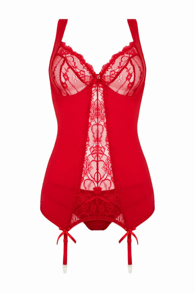 Marzia 2-delat Suspender Set Röd - Image 5