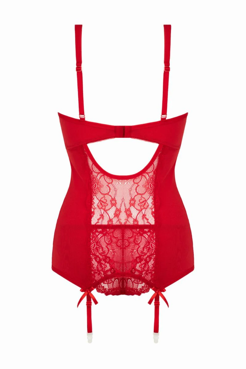 Marzia 2-delat Suspender Set Röd - Image 6