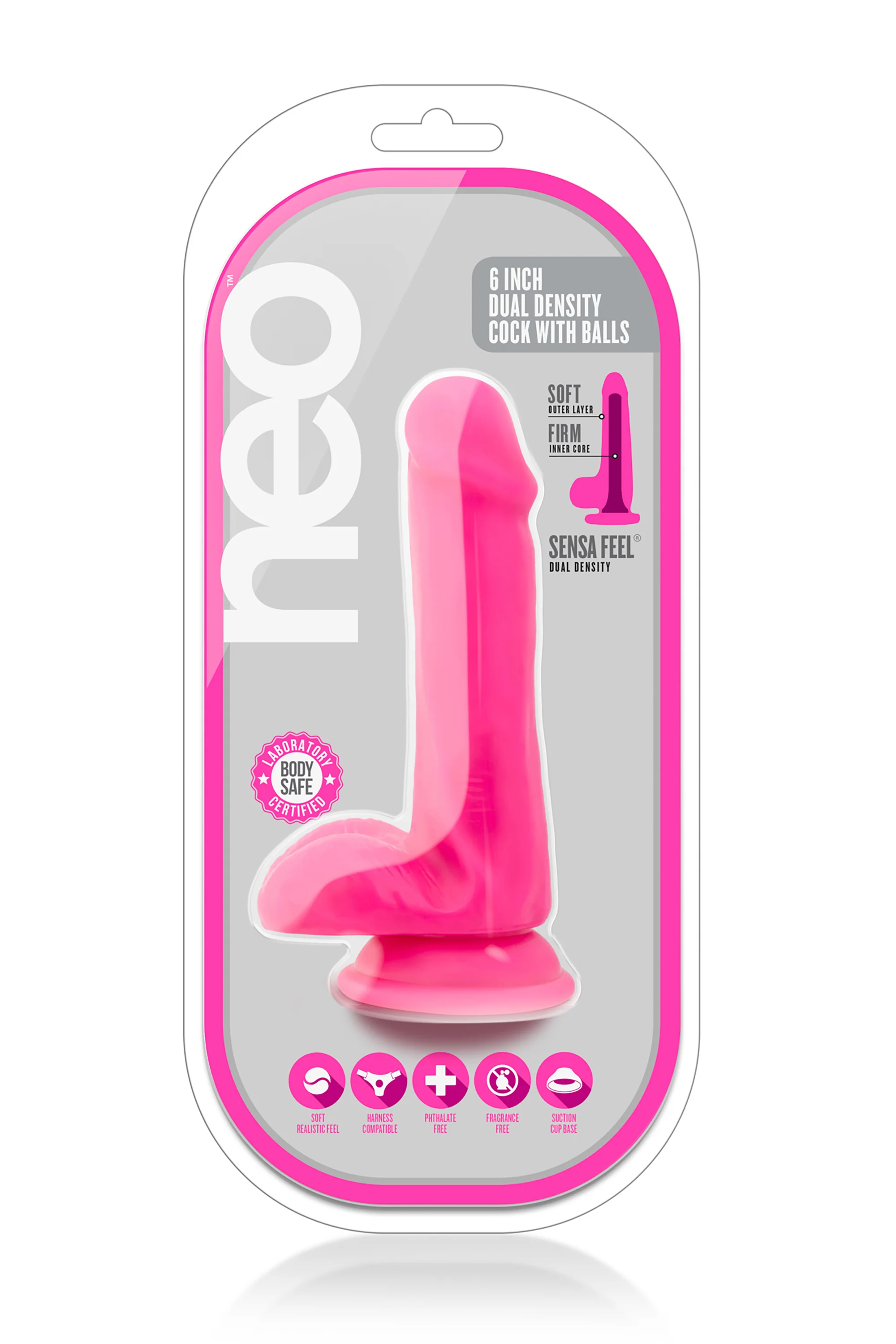 Neonrosa Dildo 15 cm Dual Density - Image 7