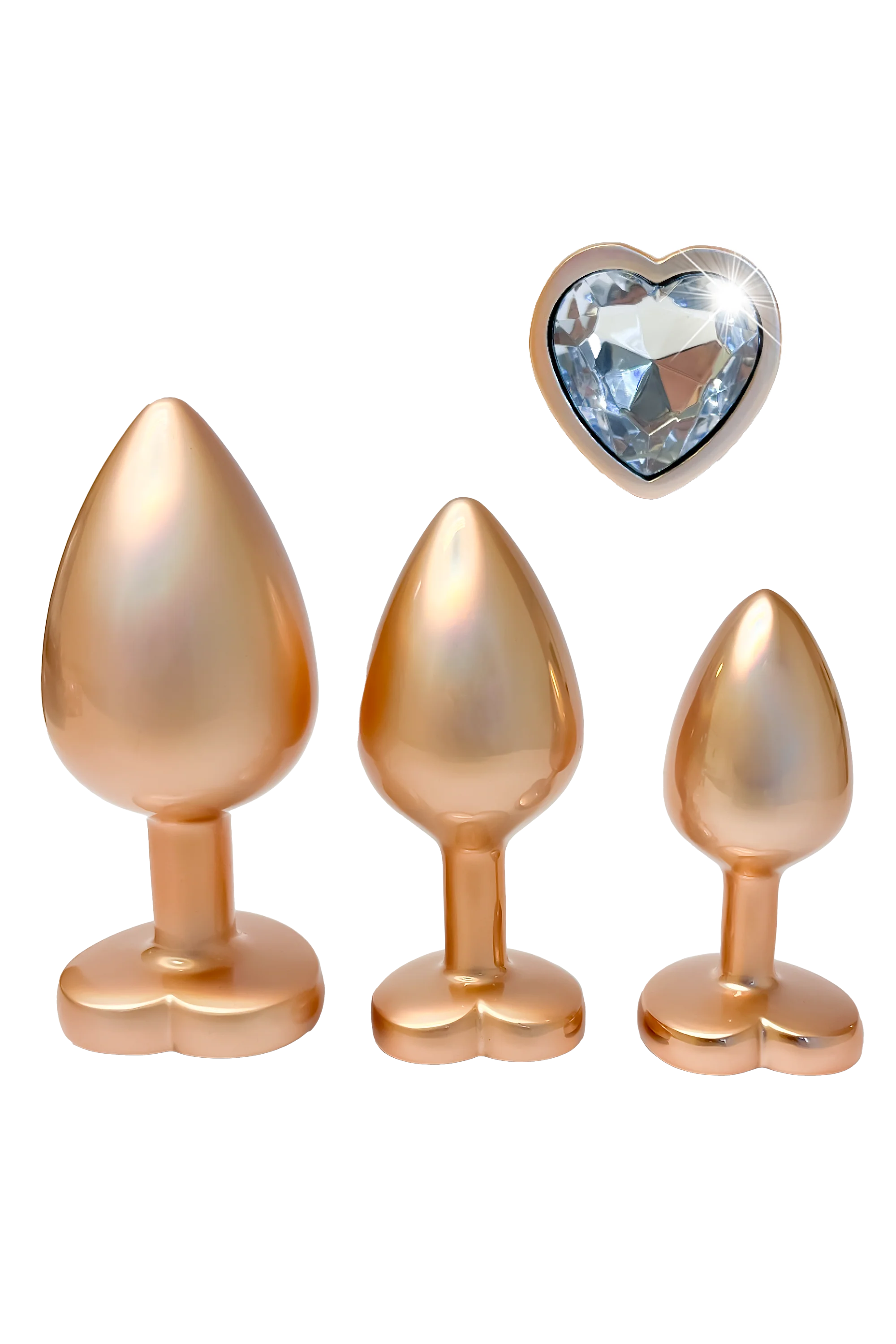 Pärlguld Buttplug Set 3-pack