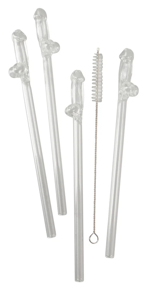 Penisformade Glassugrör 4-pack - Image 2