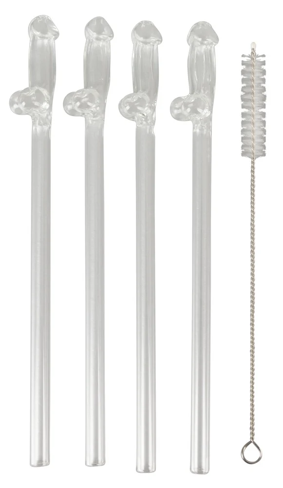 Penisformade Glassugrör 4-pack - Image 3