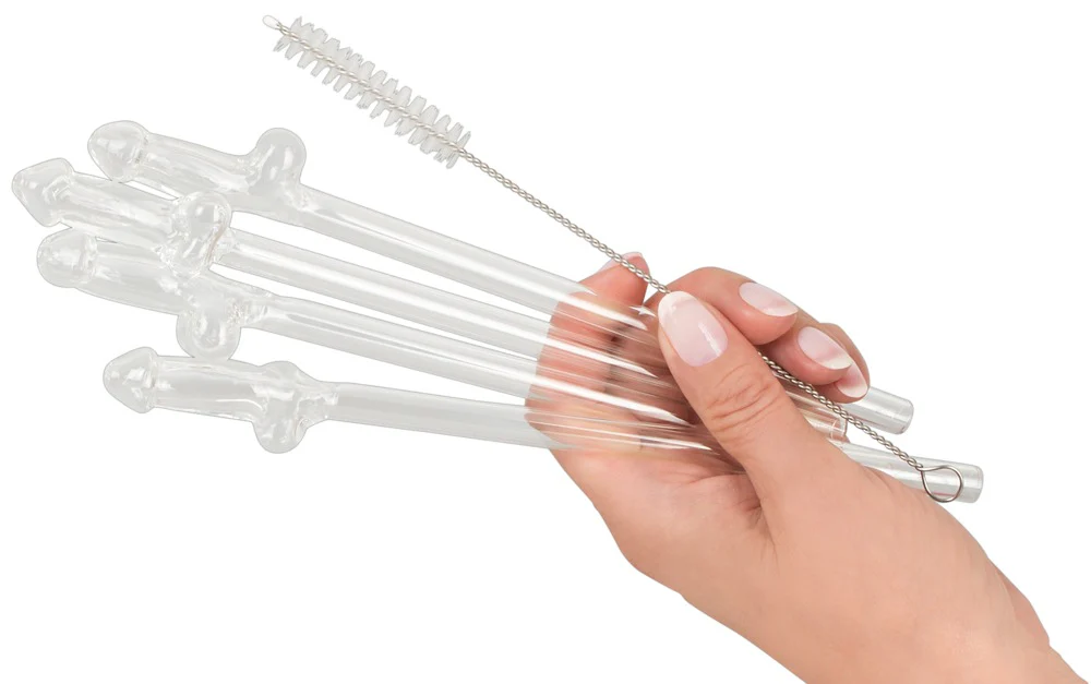Penisformade Glassugrör 4-pack - Image 4