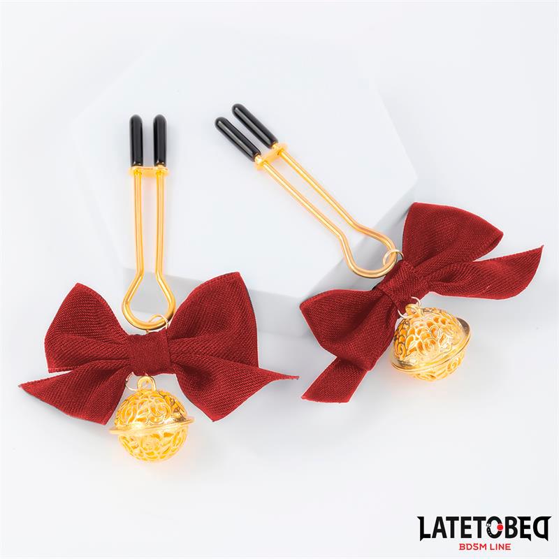 Red Bow Nipple Clamps - Image 2