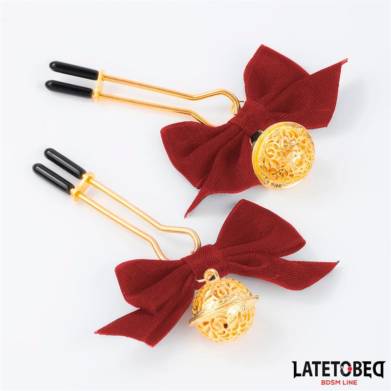 Red Bow Nipple Clamps - Image 3