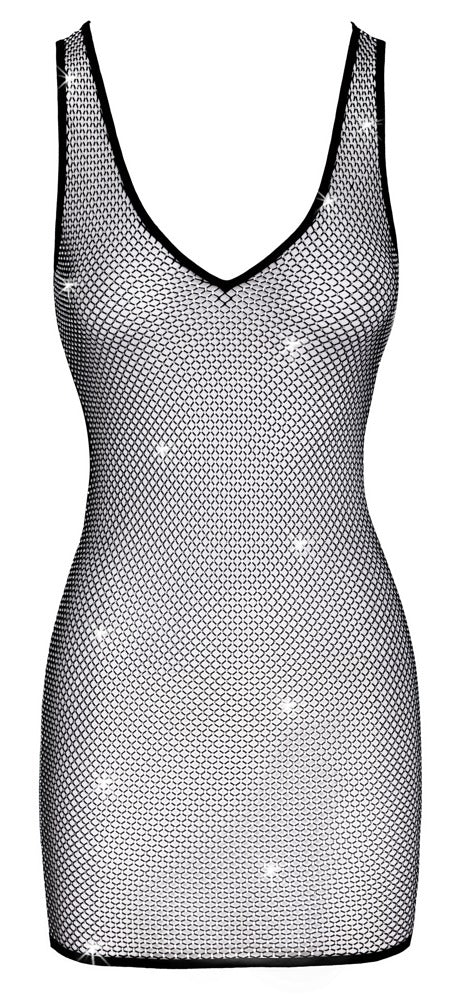 Rhinestone Mesh Mini Dress - Image 4