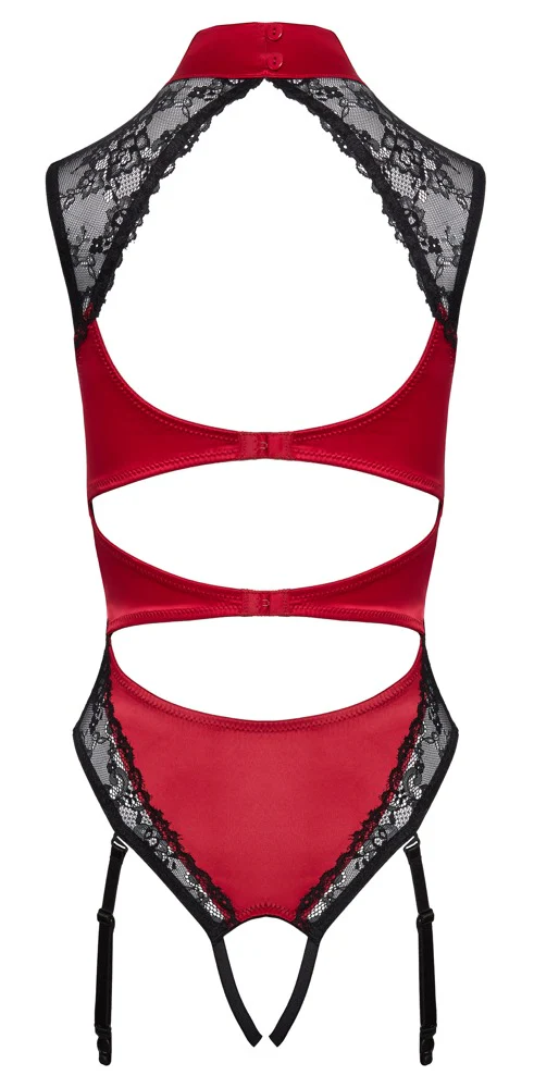 Röd Crotchless Body med Spets - Image 6
