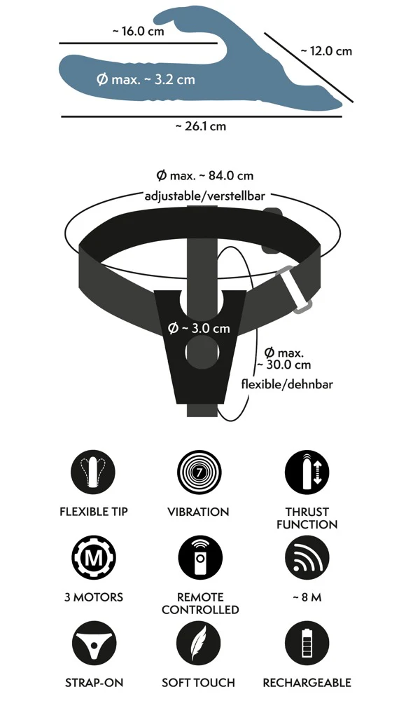 Strap-On med Thrusting Rabbitvibrator - Image 16
