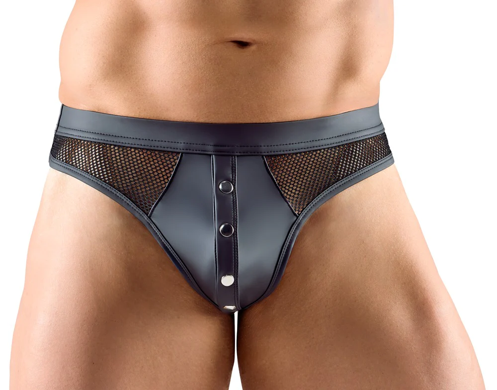 Svart Herrstring med Tryckknappar