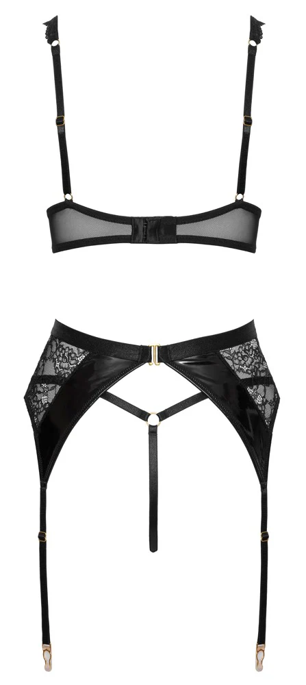 Svart Lace & Vinyl Underklädesset - Image 6