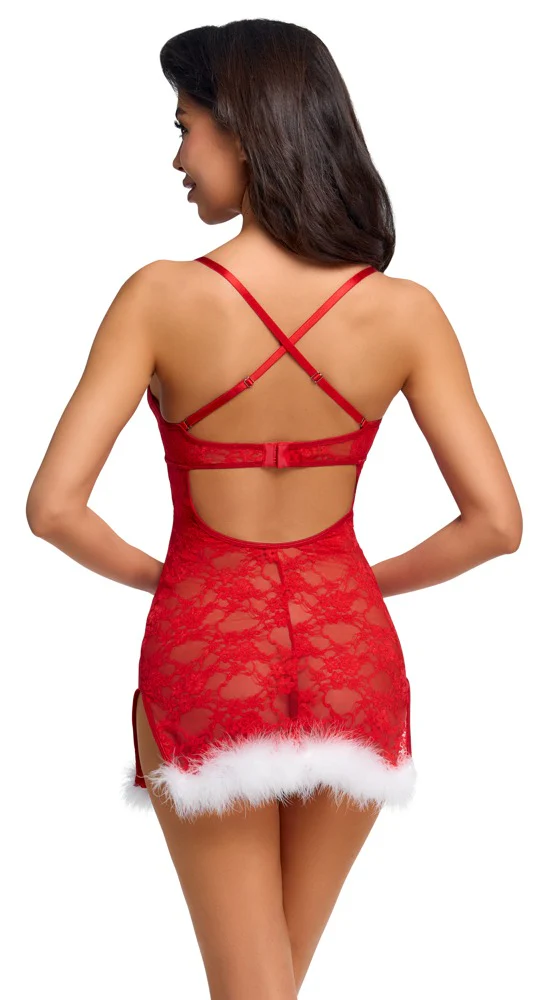 X-Mas Red Lace Klänning - Image 4
